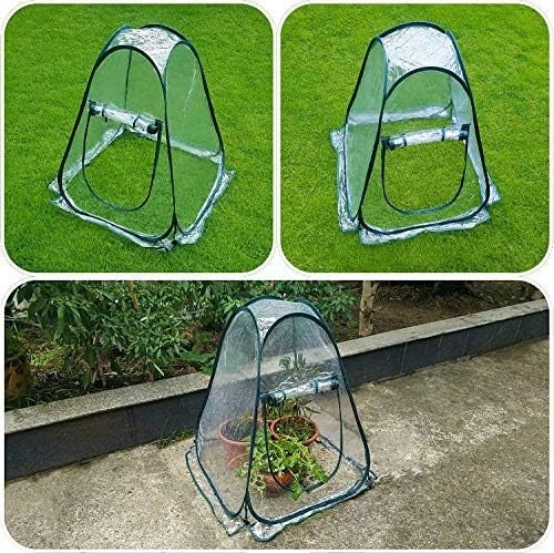 Mini Pop-Up Greenhouse Clear PVC Plant Tent 70x70x80cm Portable Cold Frame
