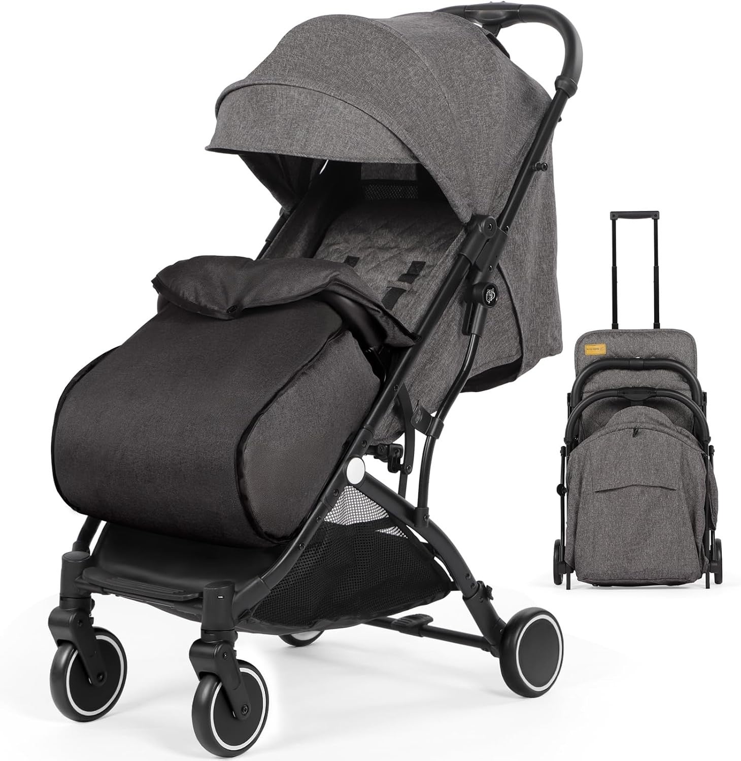 Lightweight Baby Stroller One-Hand Fold Compact Travel Buggy 0–15kg