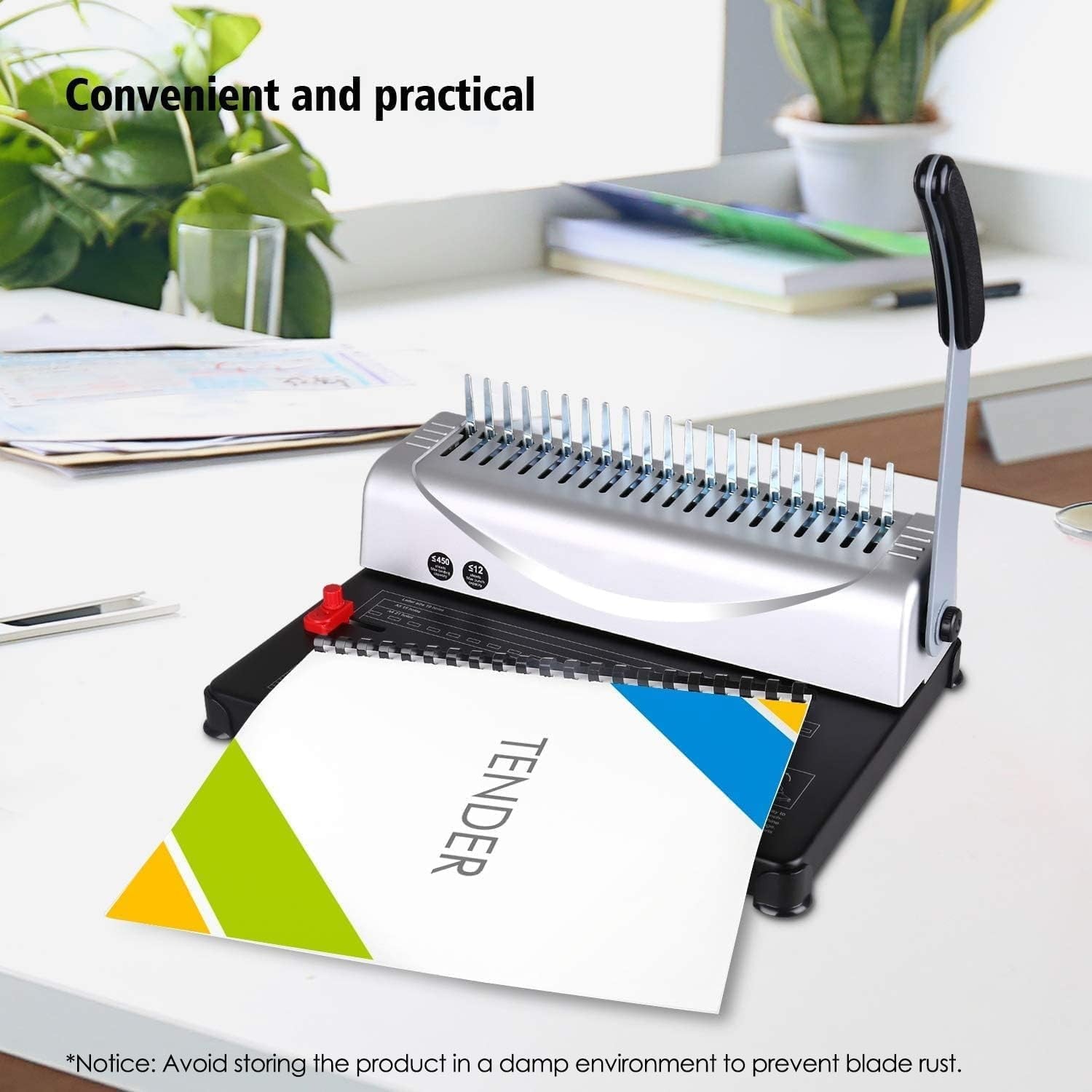21 Hole Binding Machine A4 A5 Heavy Duty Comb Binder Paper Punch Kit