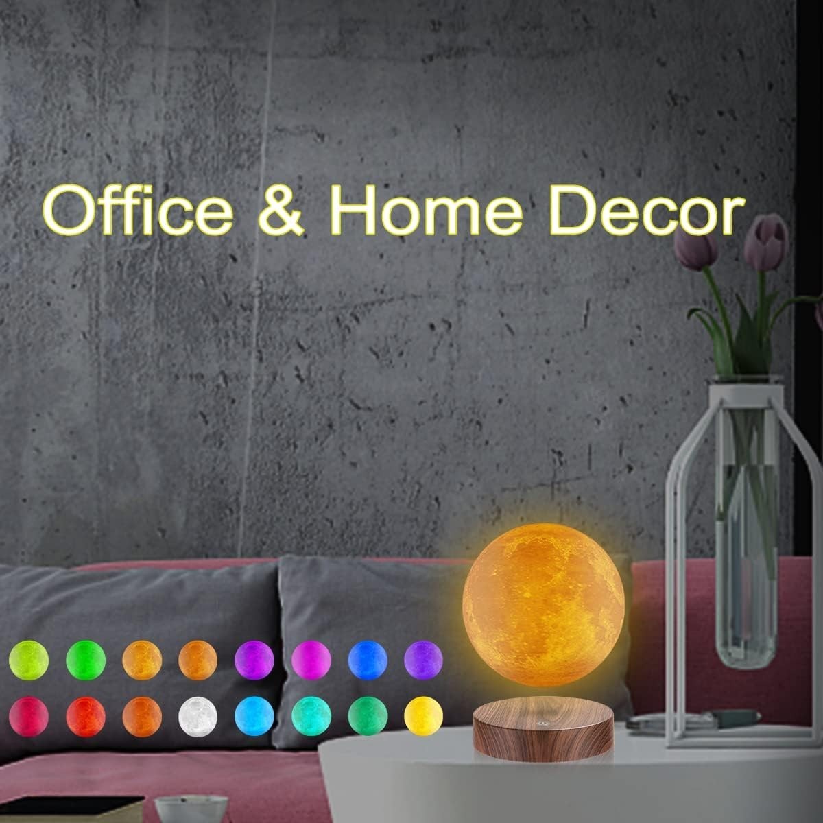 Levitating Moon Lamp 16 Colors, Floating Magnetic Night Light, 15cm Decor