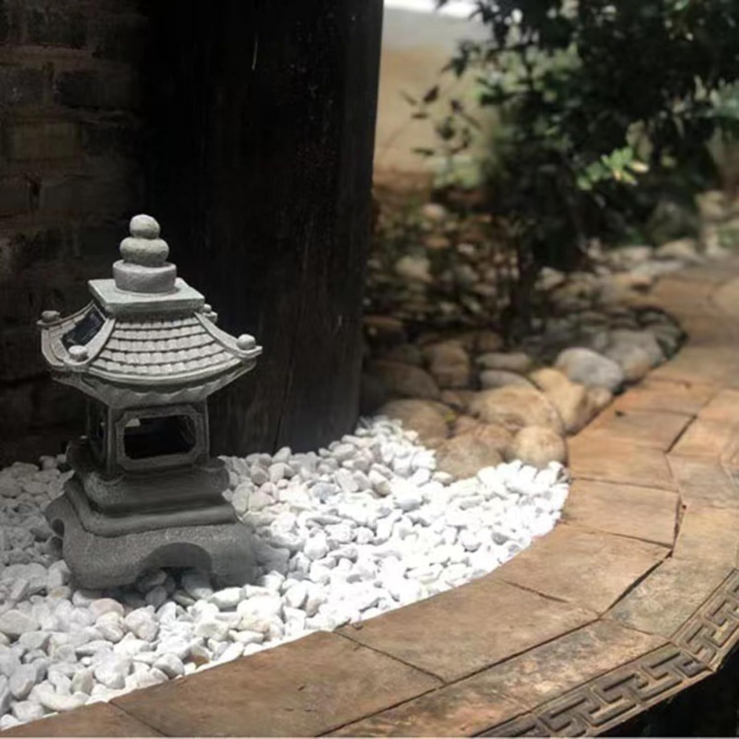 Solar Path Light Four-Corner Pavilion Palace Lantern for Garden Patio Yard