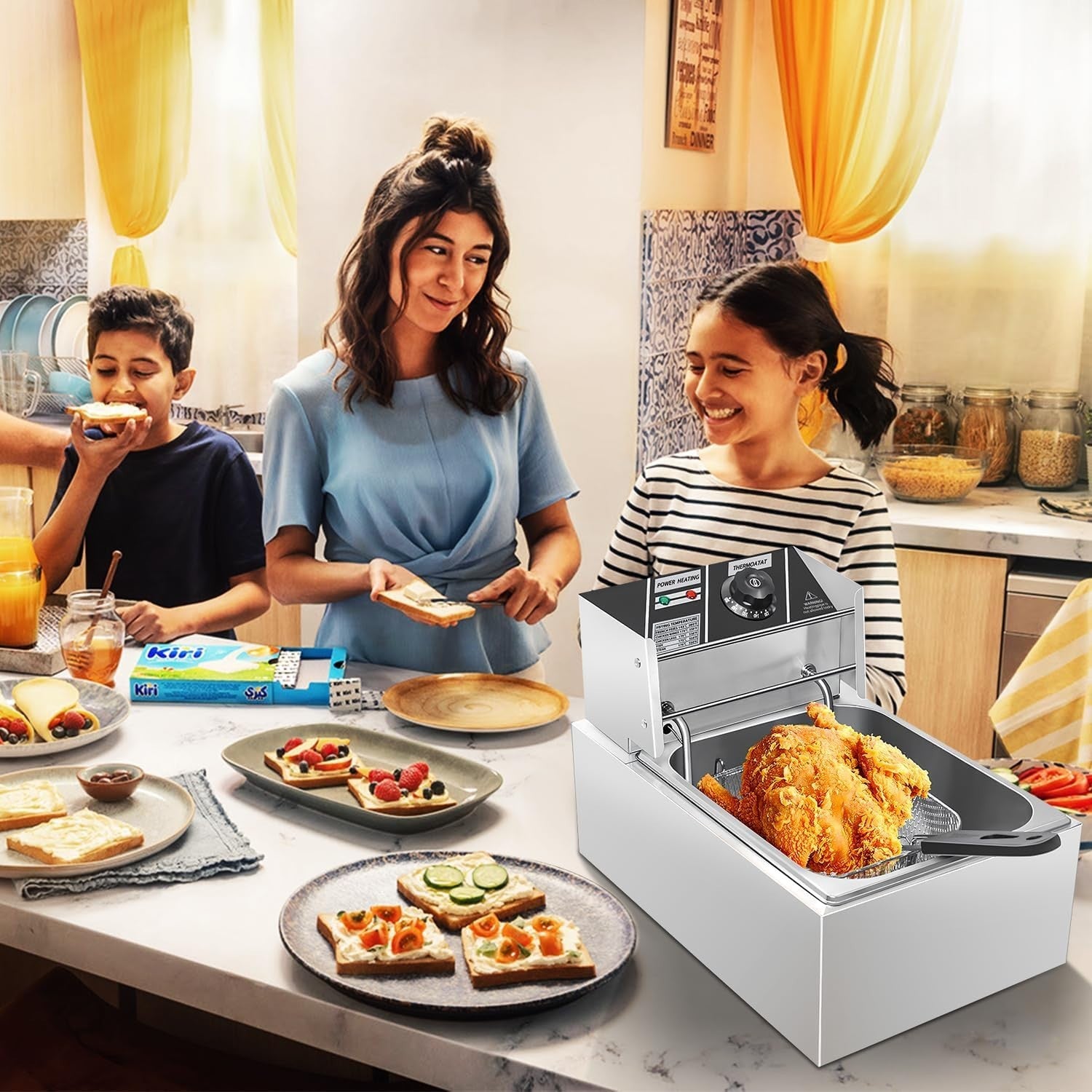 6L Commercial Deep Fryer 2500W Stainless Steel Fast Heat Countertop