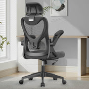 Ergonomic Mesh Office Chair High Back Swivel Desk Chair Flip-up Arms Grey
