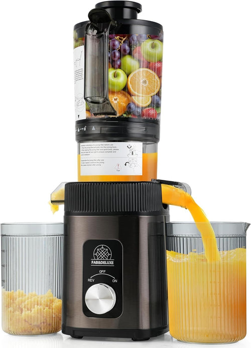 Cold Press Masticating Juicer 3.5in Wide Chute High Yield Quiet 200W