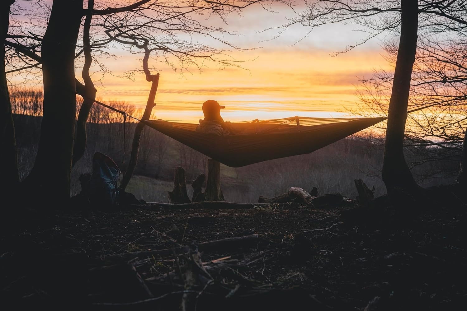 Camping Hammock with Mosquito Net | 290x140cm | 300kg Capacity | Full Setup