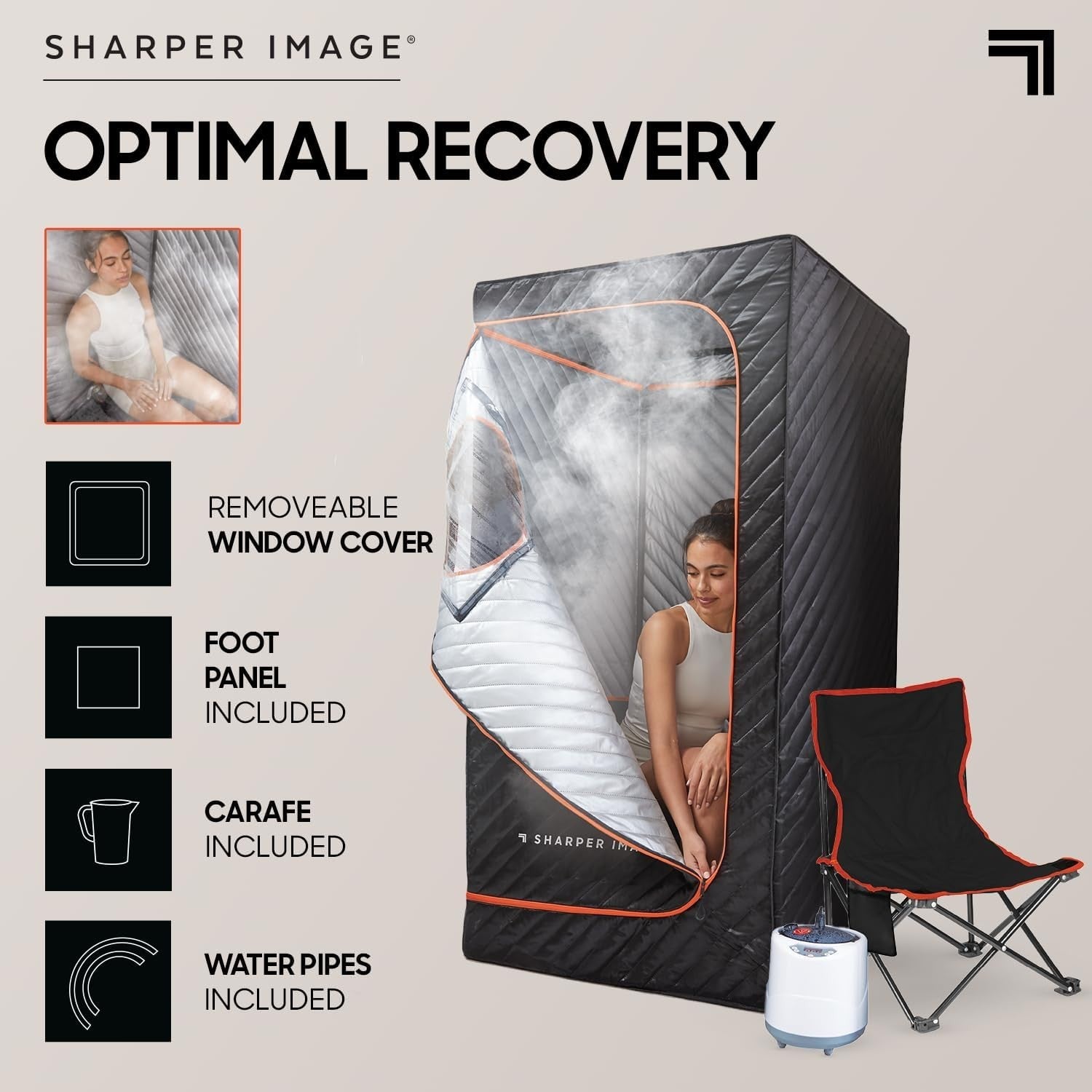 Portable Steam Sauna Tent Home Spa Pod w/ Chair & Temp Control Indoor Outdoor