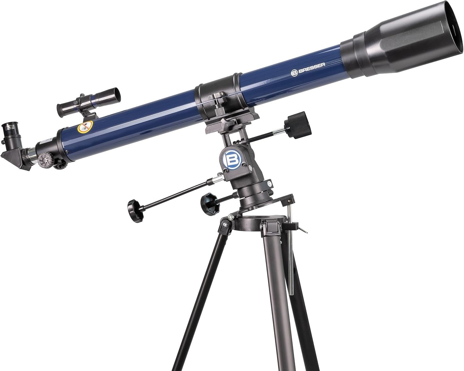 70/900 Blue/Black Refractor Telescope Altazimuth/EQ Mount w/ Tripod Kit