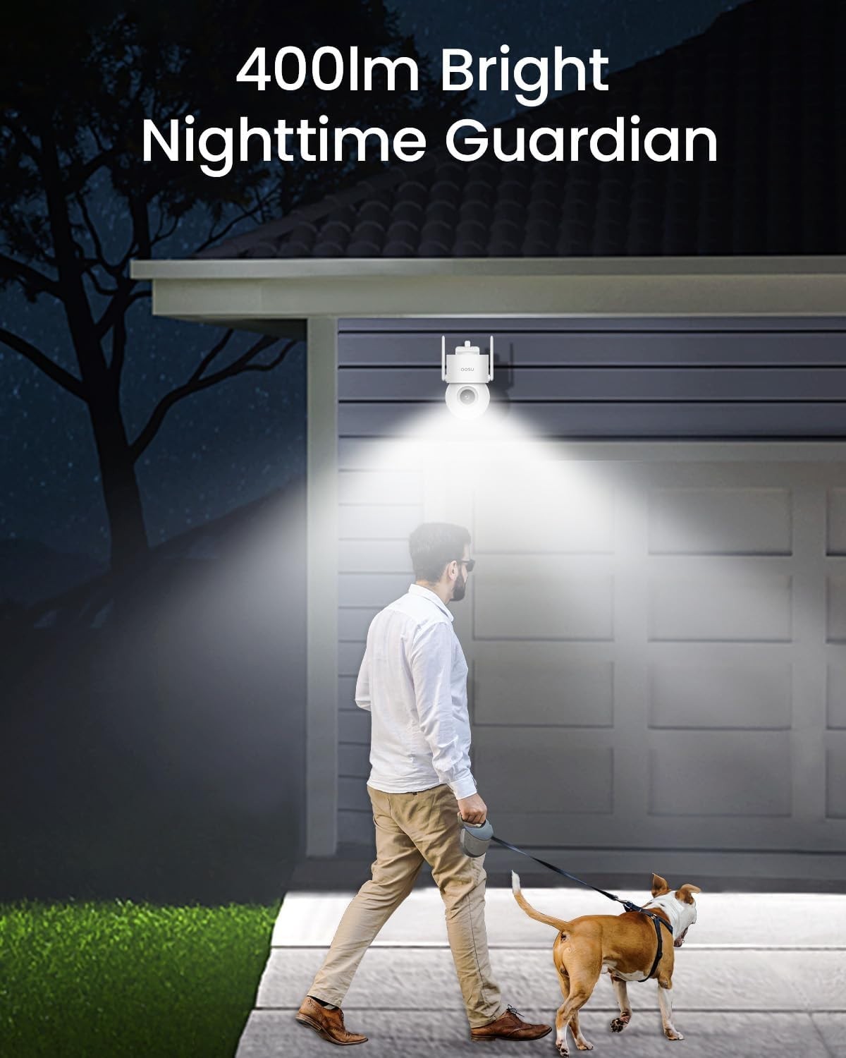 3K PTZ Security Camera Outdoor WiFi 360° Auto Tracking Night Vision