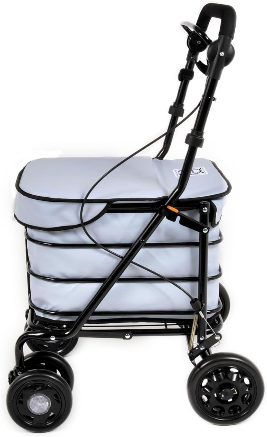 Premium 6 Wheel Mobility Shopping Trolley With Seat Backrest Sky Blue