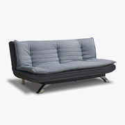 3 Seater Grey Sofa Bed Click Clack | Charcoal Contrast Fabric & Chrome Legs