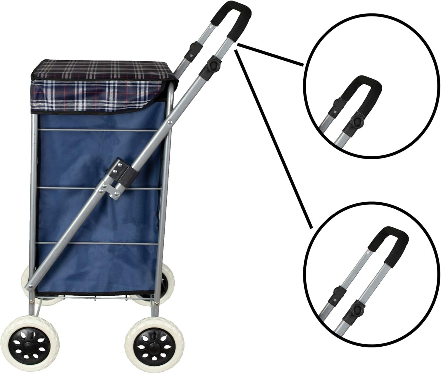 4 Wheel Shopping Trolley Cart 54L Lightweight Waterproof Large Capacity