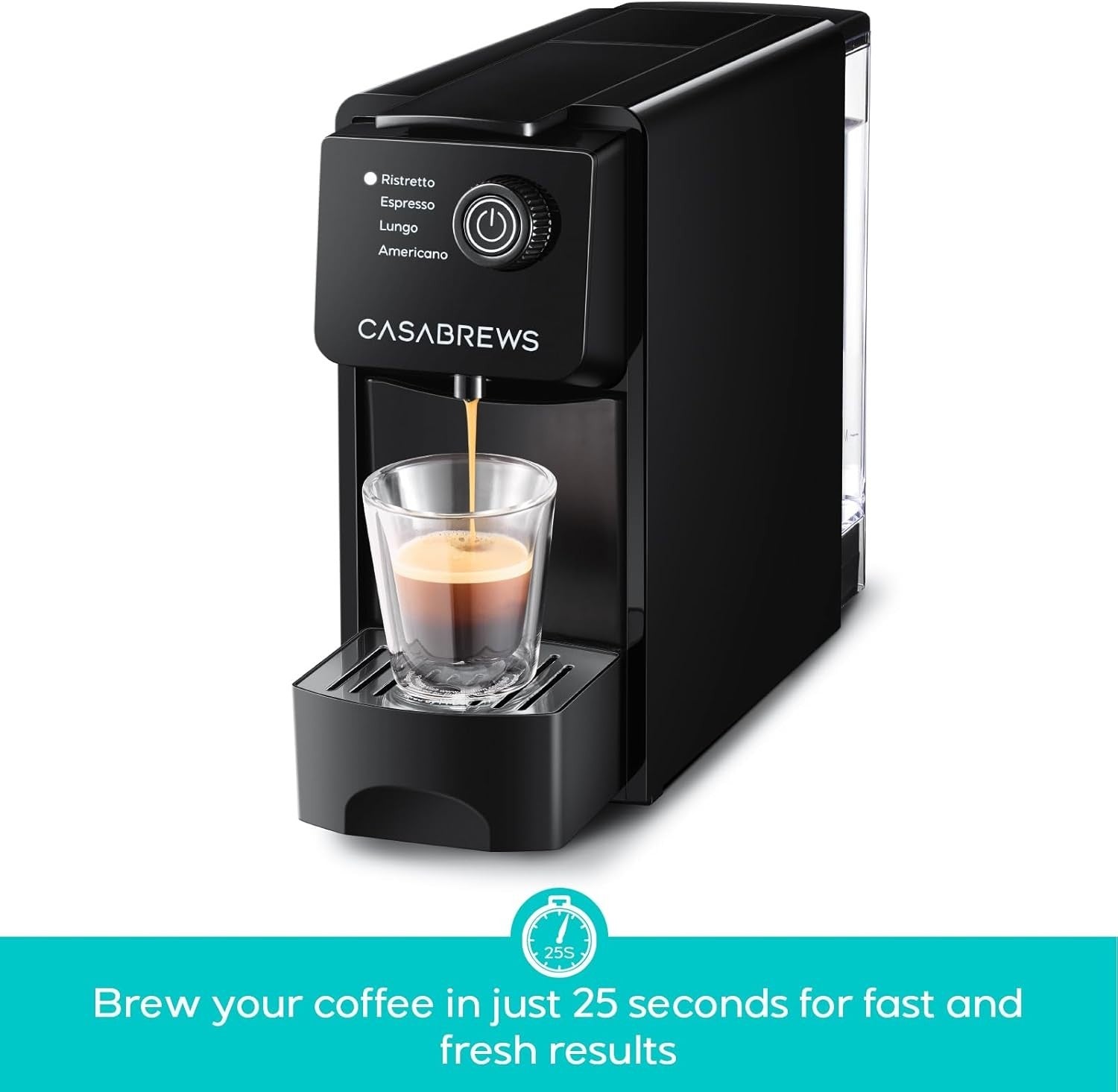 20 Bar Single Serve Espresso Machine for Pods Compact 4 Size Brewer 20oz Tank