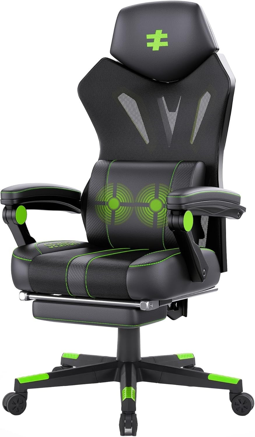 Ergonomic Massage Gaming Chair 135° Recline Footrest 330lb