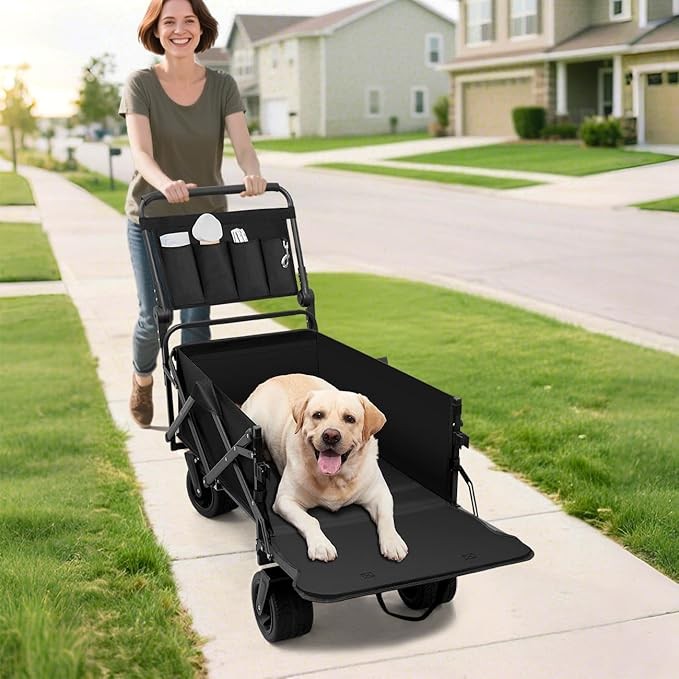 All Terrain Dog Stroller for Large Dogs Heavy Duty Folding Pet Pushchair