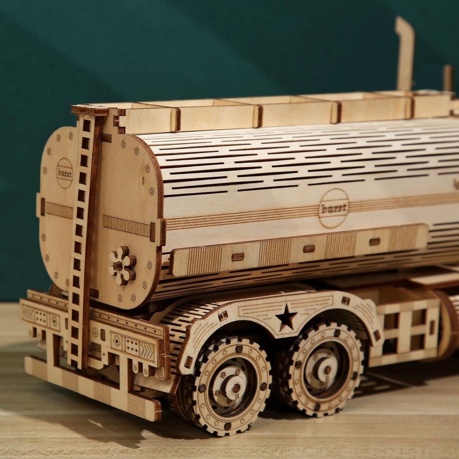 3D Wooden Tanker Truck Puzzle Kit - Mechanical Build, Durable & Gift-Ready
