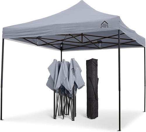 3x3M Metallic Grey Pop Up Gazebo Heavy Duty Waterproof Outdoor Tent