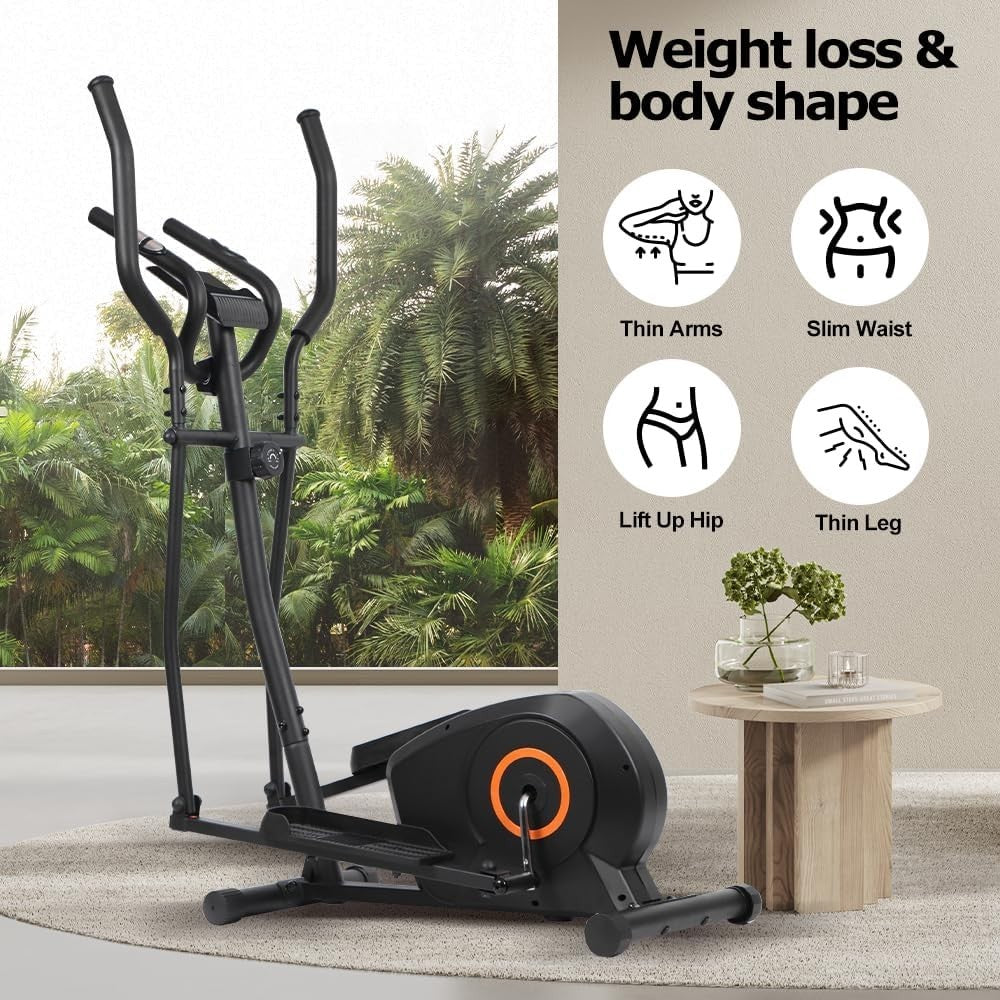 Elliptical Cross Trainer Home Gym Machine 8-Level Magnetic Resistance Full-Body