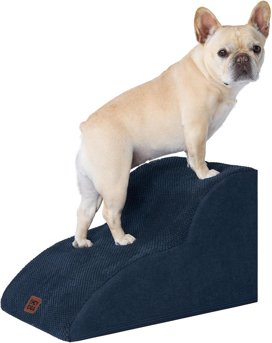 2 Step Dog Stairs for Sofa Non Slip Pet Steps Washable Navy 40x50x30