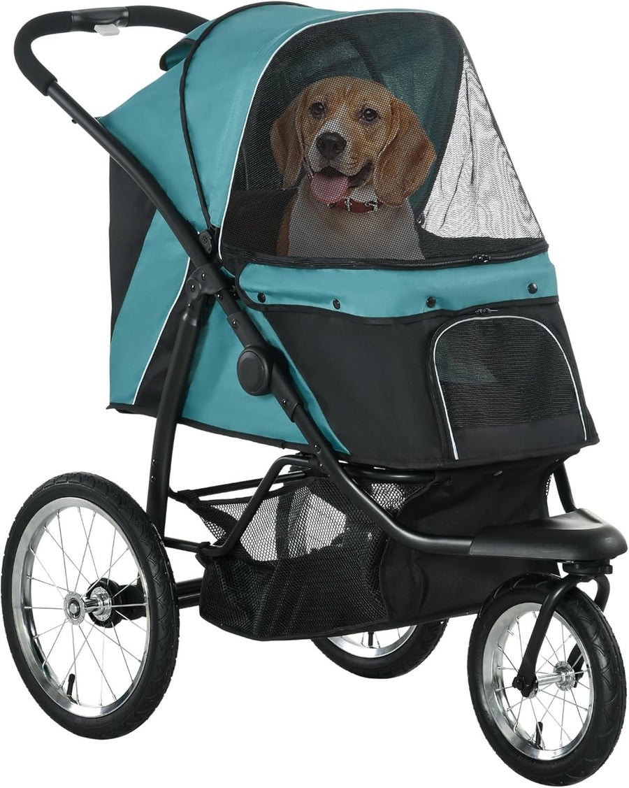 Pet Stroller for Small & Medium Dogs up to 20kg, Foldable 3 Wheel Jogger