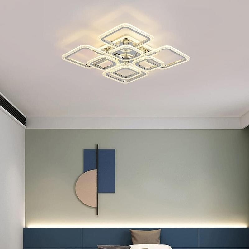 Modern LED Ceiling Light Dimmable Remote Control Flush Mount 100W Lamp