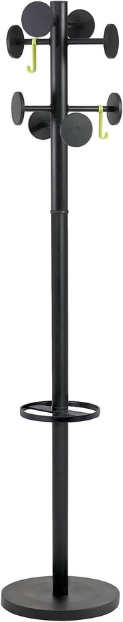 Metal Coat Stand Black 8 Hooks | Adjustable Hat Rack with Umbrella Base