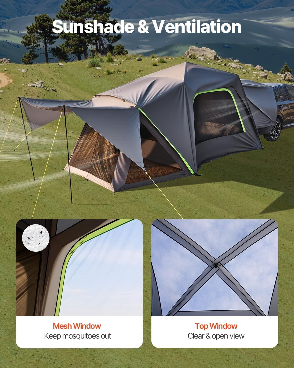 SUV Camping Tent Waterproof 10x10ft Car Tailgate Awning