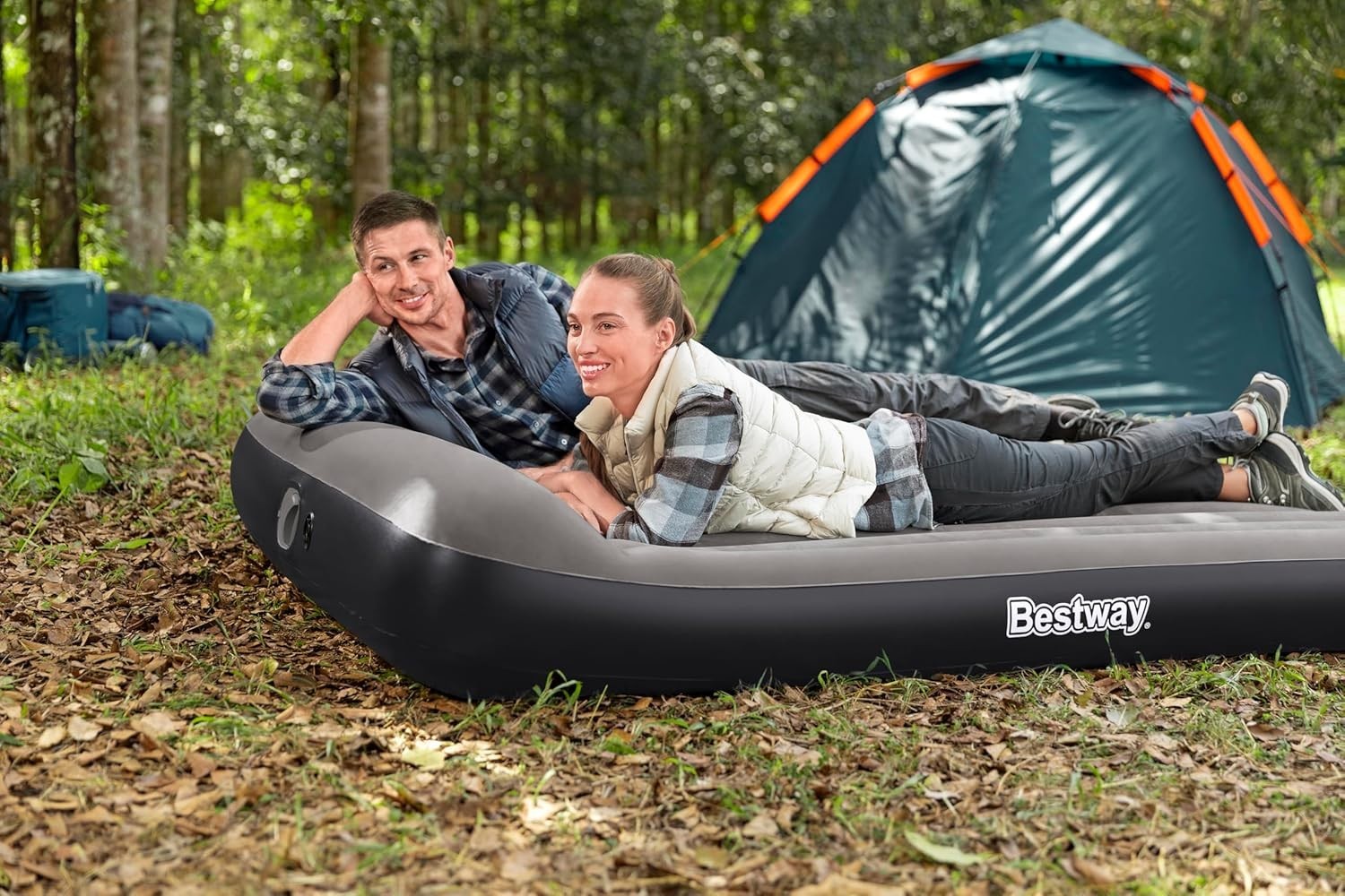 Queen Air Mattress 80"x60"x12" with Built-In USB Pump & Flock Top