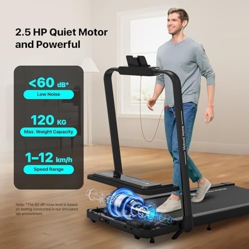 3-in-1 Folding Walking Pad Treadmill Home Office 12KMH Incline Bluetooth