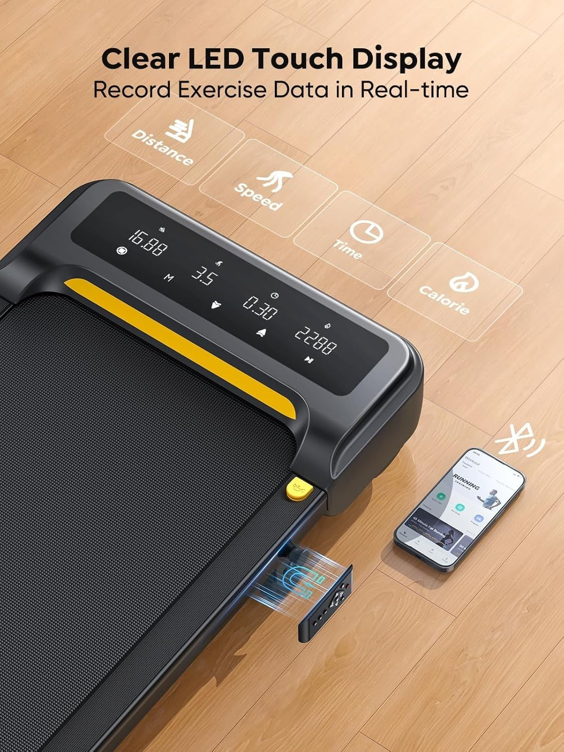 Under Desk Treadmill 2.5HP Home Walking Running Pad 9% Incline LED Display