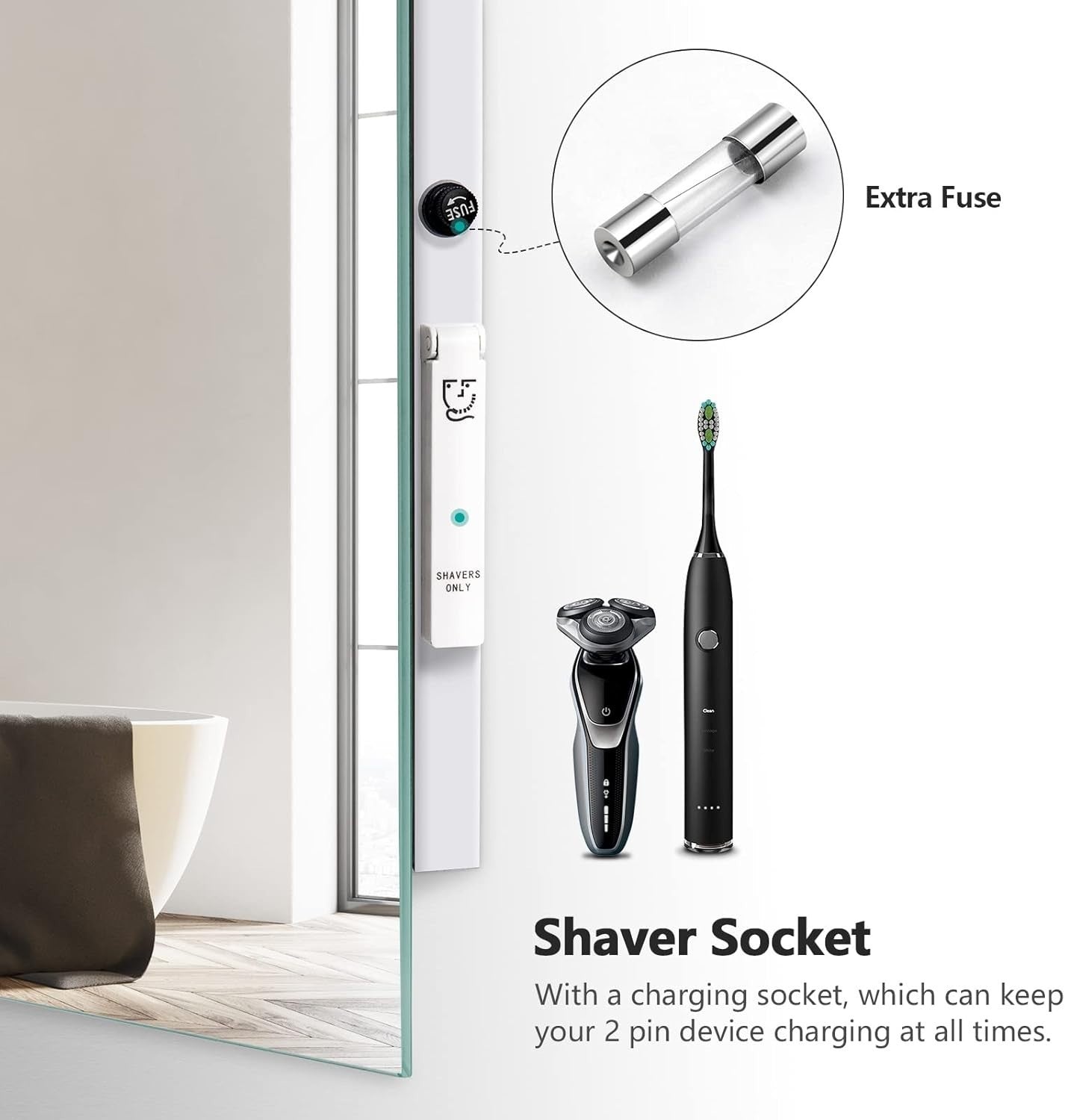 Touch Dimmable LED Backlit Bathroom Mirror 60x80cm | Anti-Fog Vanity Light