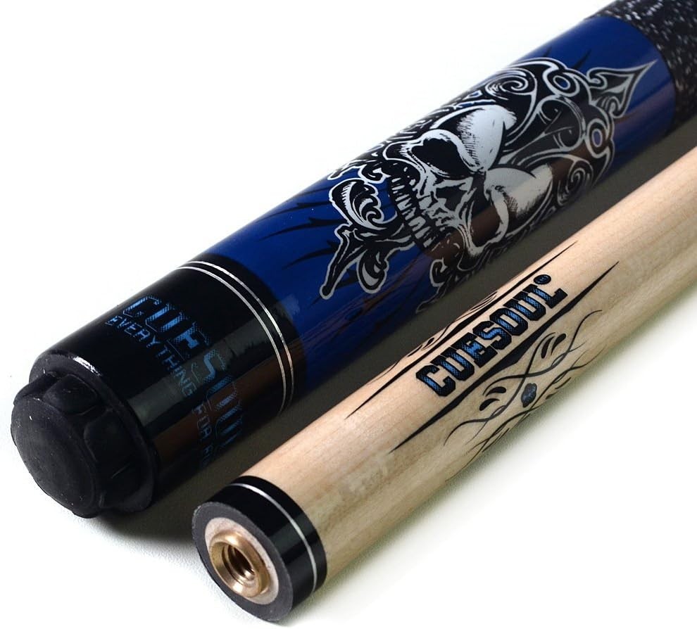 58” Heavyweight Pool Cue 21oz Maple Shaft 13mm Tip Linen Grip Case