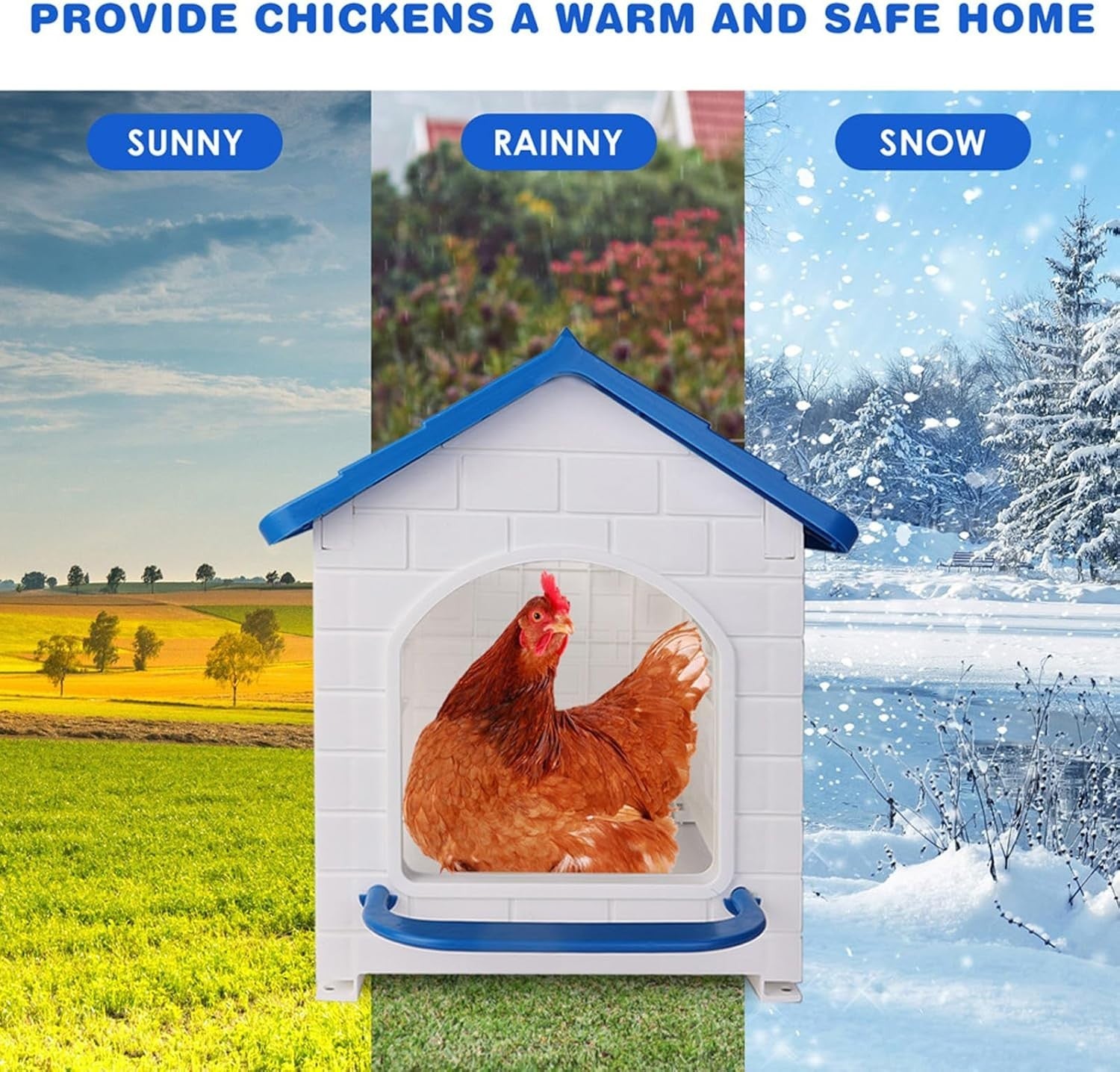 Plastic Chicken Nesting Box Single Compartment PVC Roof