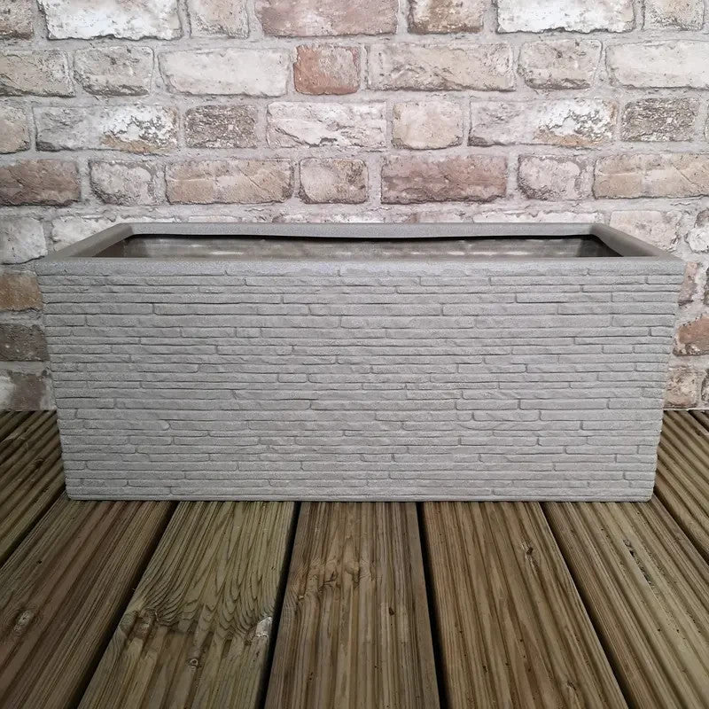 Stone Slate Effect Garden Trough Planter 60cm Indoor Outdoor Frostproof
