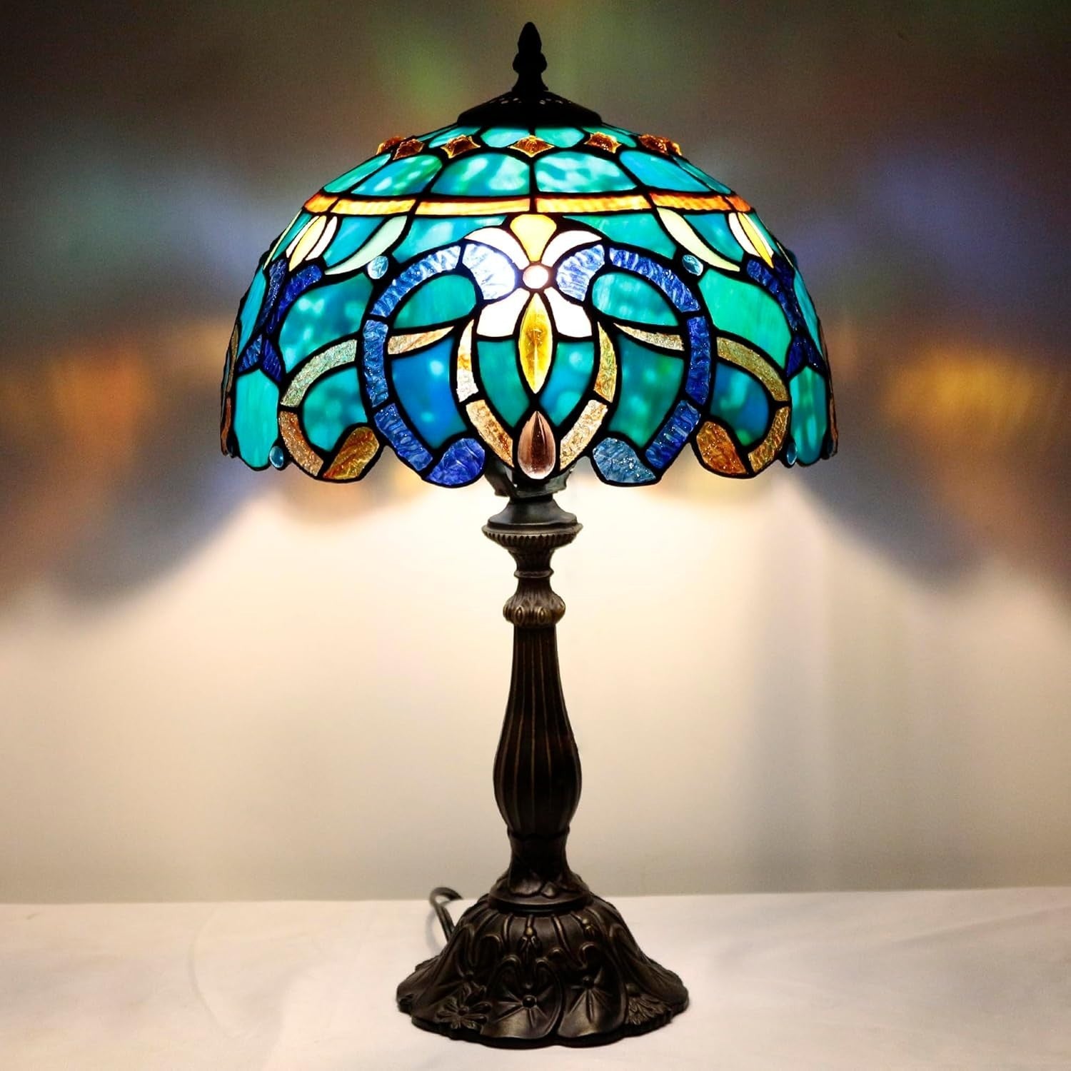 Stained Glass Tiffany Table Lamp 30x30x48cm Classic Reading Light