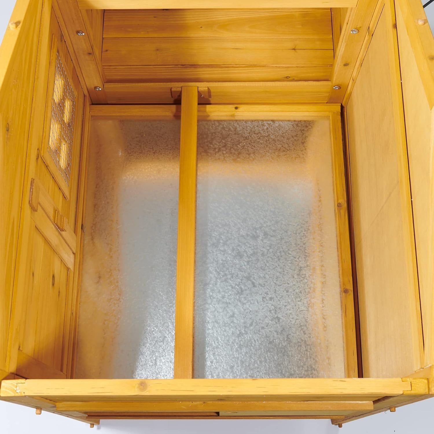 Medium Wooden Chicken Coop with Run Nest Box Slide Out Tray Secure