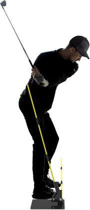 Golf Swing Trainer Plate with Alignment Sticks Plane Aid