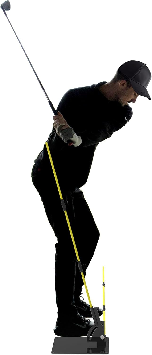 Golf Swing Trainer Plate with Alignment Sticks Plane Aid