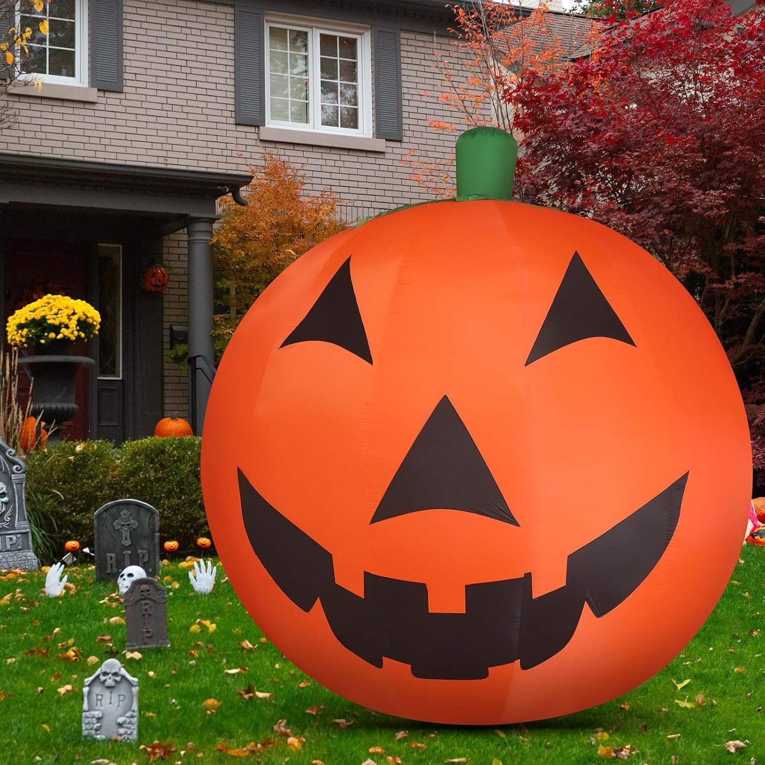 Soaoo 10ft Halloween Inflatable Pumpkin – Lighted Yard Decoration
