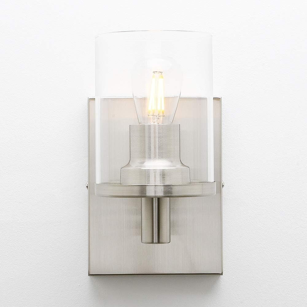 Modern Glass Wall Sconces Set of 2, Dimmable Vintage Style Indoor Lights