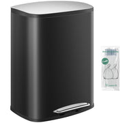 50L Stainless Steel Kitchen Bin Soft Close Pedal Black