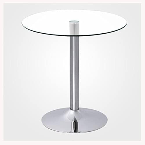 Round Glass Dining Table 80cm Tempered Top Chrome Base 2-4 Seater Modern