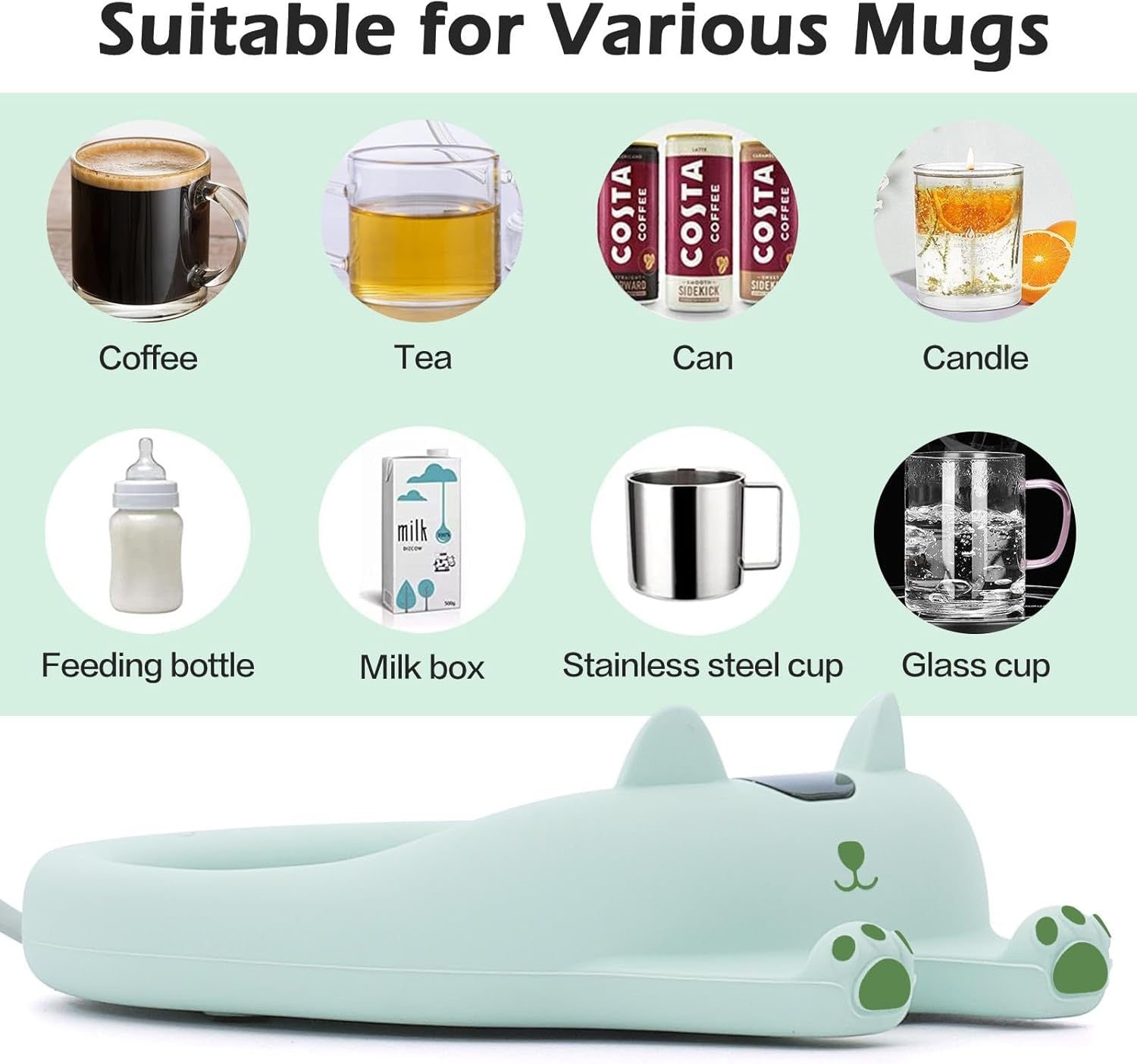 Coffee Cup Warmer for Desk 3 Temp Settings Auto Shut Off