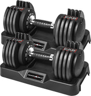 25LB Adjustable Dumbbells Pair Twist Dial Anti-Roll Home Gym Weights