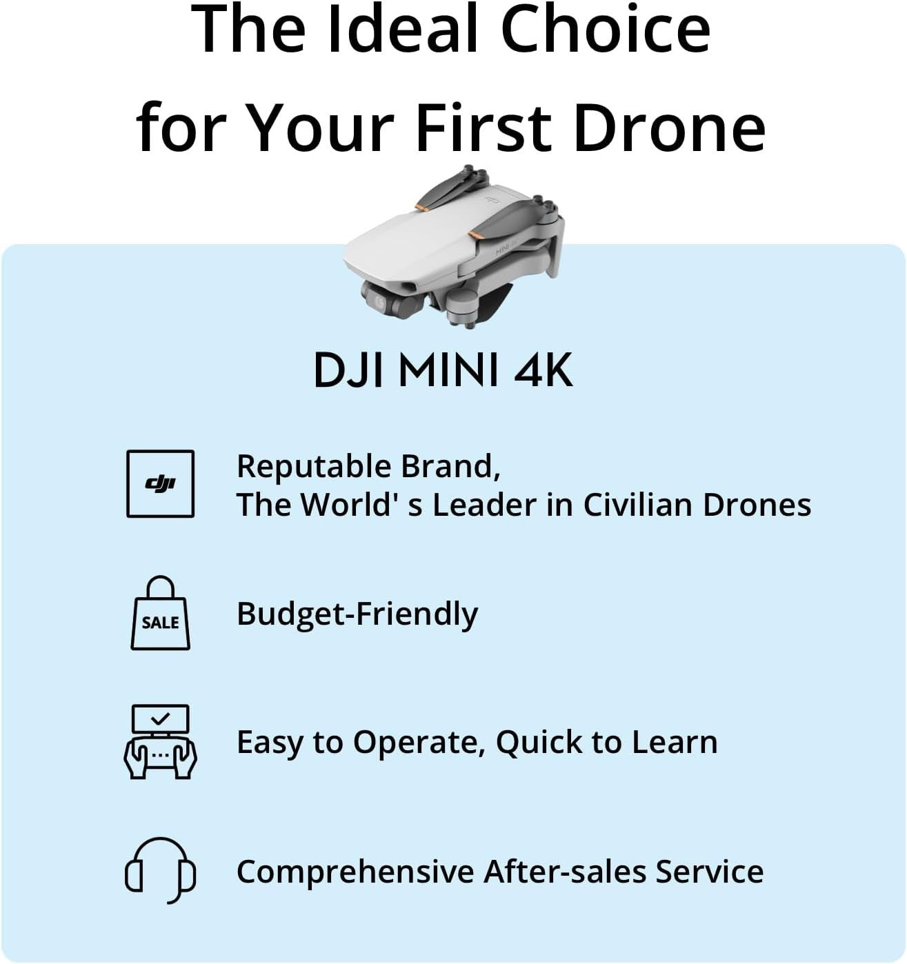 DJI Mini 4K Drone Combo with UHD Camera, 3-Axis Gimbal, 10km Range, 62-Min Fly
