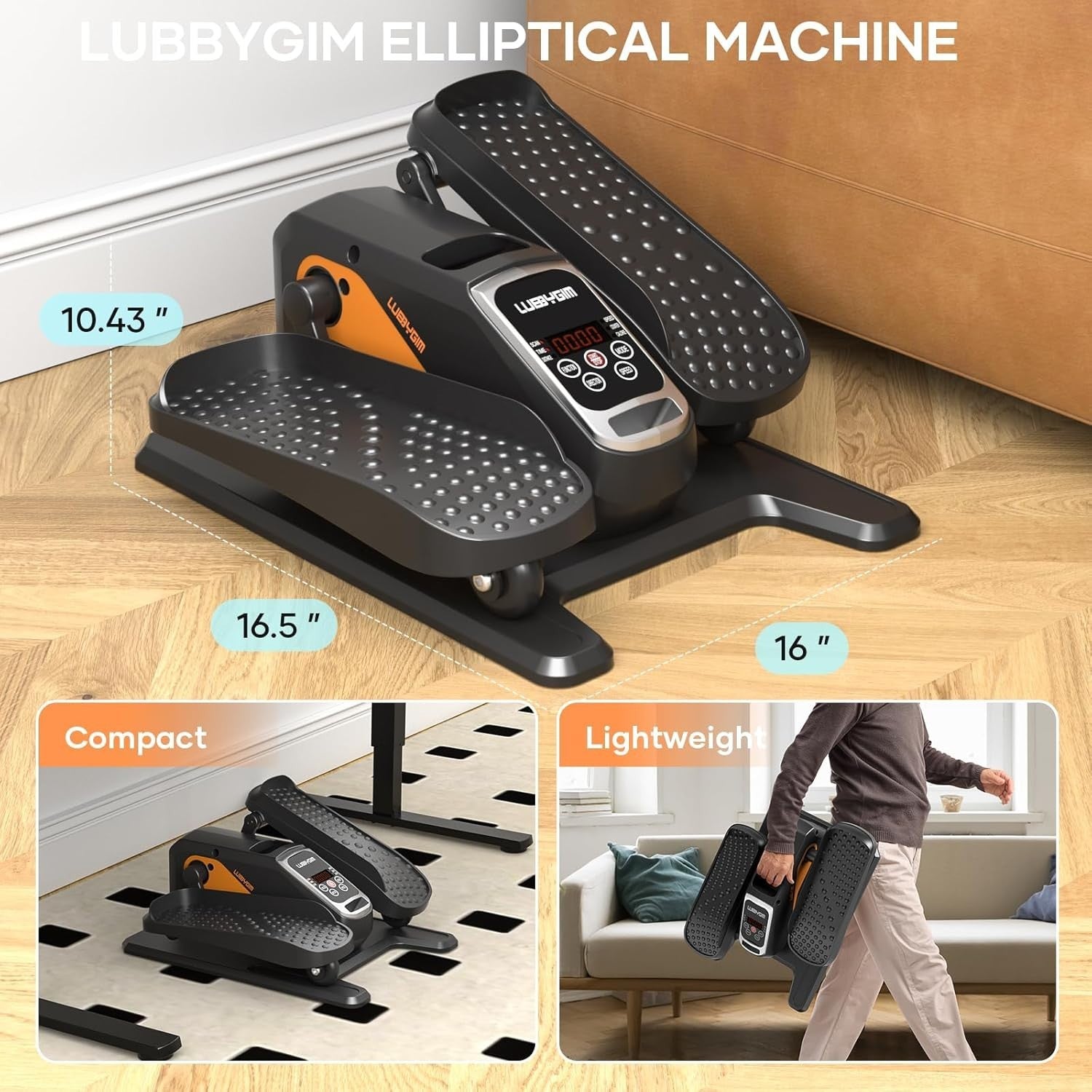 Under Desk Elliptical Machine, 12-Speed Pedal Exerciser, Remote & LCD Display