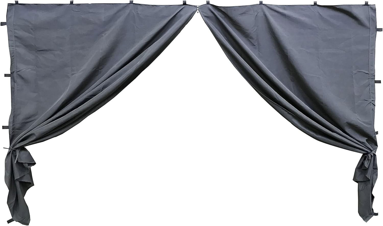 2 Gazebo Side Panels 3x4m Anthracite Polyester w/ Zipper Window