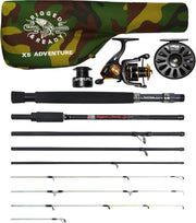 Travel Fishing Rod & Reel Set 5-in-1 Multi-Tech Spin, Fly, Salt & Fresh