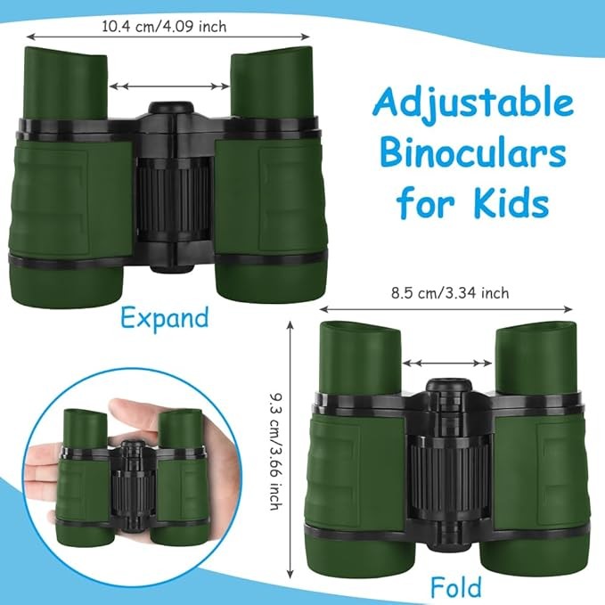 Kids 4x30 Binoculars Outdoor Toys | Shockproof Learning Set for 3–12 Years