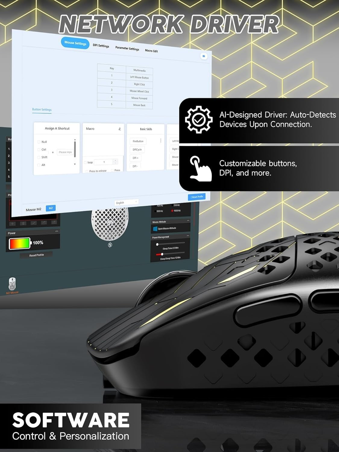 Ultra-Light 41g Gaming Mouse 40K DPI Tri-Mode Wireless RGB Pro