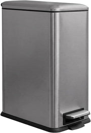 30L Stainless Steel Pedal Bin Slim Kitchen Trash Can Soft Close Grey